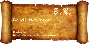 Bondi Márton névjegykártya