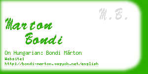 marton bondi business card